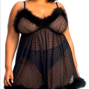 Savage x Fenty polka dot see thru babydoll